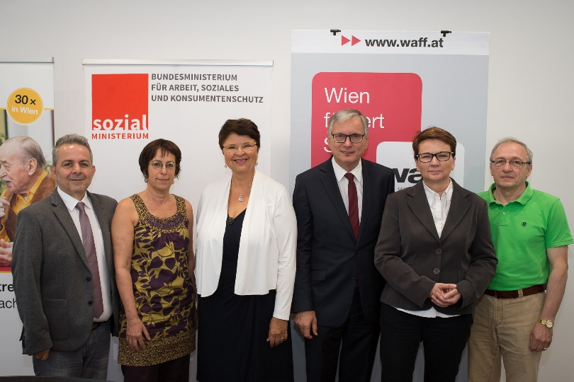 Pressekonferenz zum Thema Aktion 20.000 mit Bundesminister Alois Stöger und Mag.a Renate Brauner und Testimonials