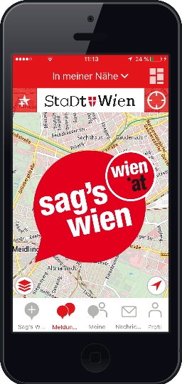 Ein Screenshot der Sag’s Wien-App