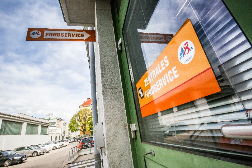 Die Kennzeichnung des Fundservice Wien