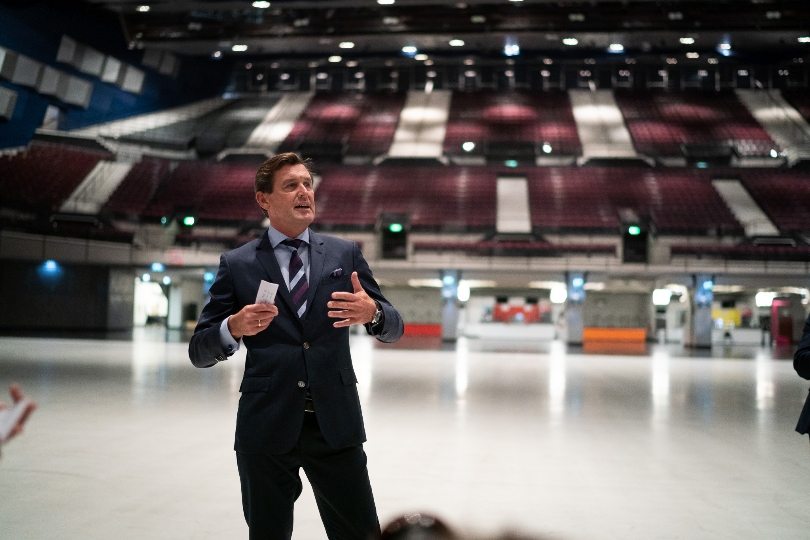 StR Peter Hanke präsentiert mit der Wien Holding „Neue Multifunktionshalle“ bei der Stadthalle Wien