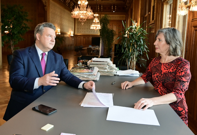 Bürgermeister Michael Ludwig und Vizebürgermeisterin Birgit Hebein