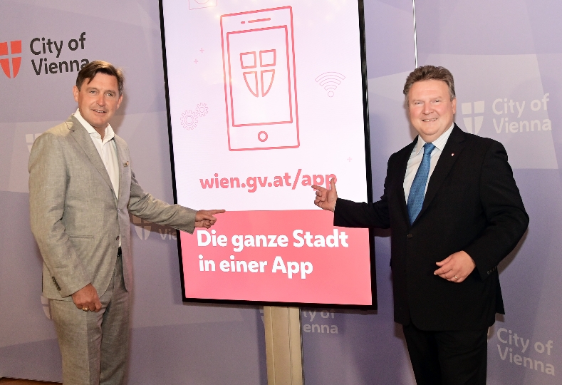 Die neue Stadt Wien-App wurde heute von Bürgermeister Michael Ludwig und Digitalisierungsstadtrat Peter Hanke vorgestellt und steht ab sofort zum Download zur Verfügung.