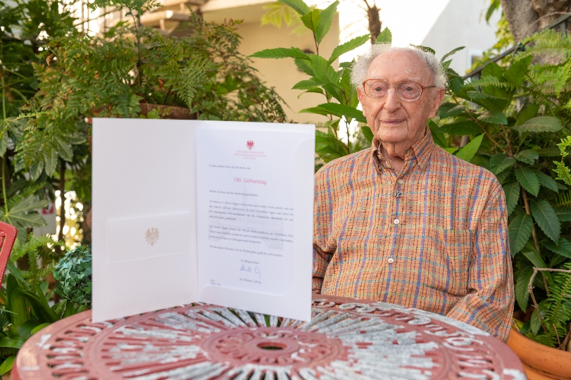Walter Arlen begeht am 31. Juli 2020 seinen 100. Geburtstag, Wiens Bürgermeister Michael Ludwig gratulierte
