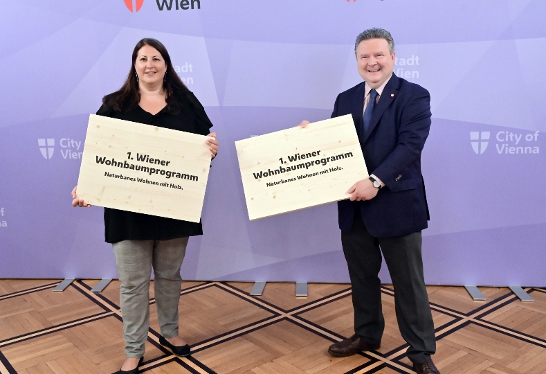 Mediengespräch mit Bürgermeister Michael Ludwig und Wohnbaustadträtin und Vizebürgermeisterin Kathrin Gaál