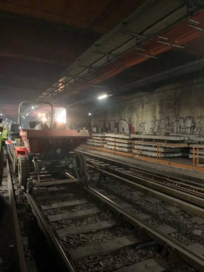 Bauarbeiten im U2-Tunnel unter der Zweierlinie