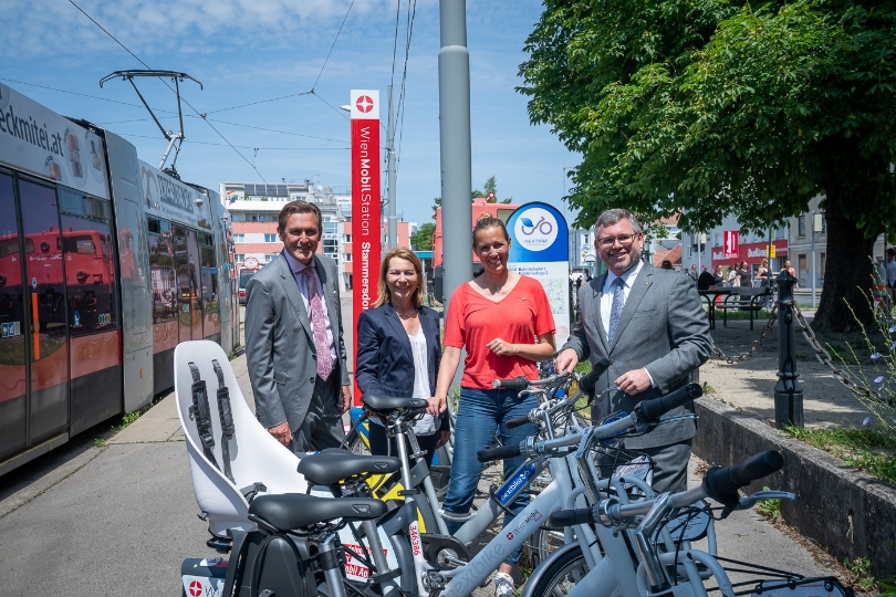"WienMobil Rad & nextbike NÖ“ mit Stadtrat Peter Hanke und dem Niederösterreichischen Landesrat Ludwig Schleritzko