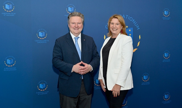 Helga Berger, Mitglied des Europäischen Rechnungshof mit Bürgermeister Michael Ludwig