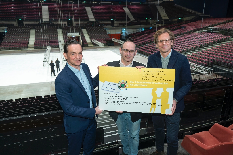 Wien Holding Geschäftsführer Kurt Gollowitzer, Gerhard Kampits (Veranstaltungsmanagement) und Wiener Stadthalle Geschäftsführer Matthäus Zelenka