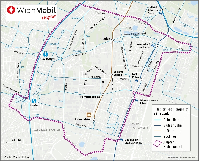 WienMobil Hüpfer: Testgebiet in Liesing wird verdoppelt