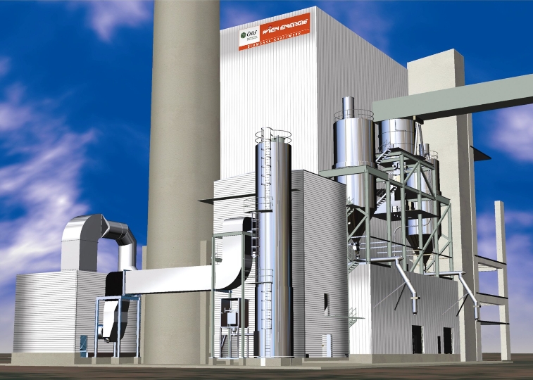 Modell des größten Biomassekraftwerks Österreichs