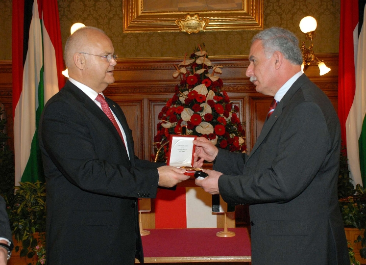 Erster Wiener Landtagspräsident Prof. Harry Kopietz mit dem palästinensischen Außenminister Riyad Malki
