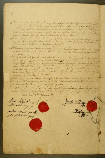 Unterschrift Joseph Haydns auf seinem Testament, 7. Februar 1909