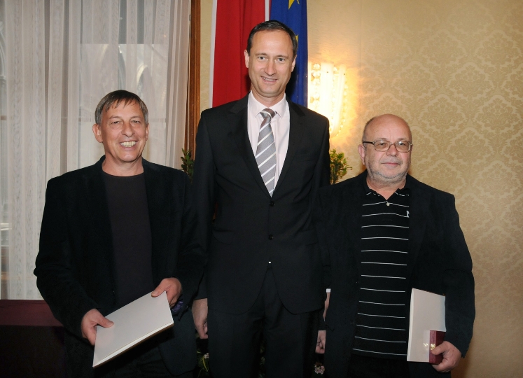 v.li.n.re.: Dr. Konstantin Kaiser, StR Dr. Andreas Mailath-Pokorny und Prof. Mozes F. Heinschink