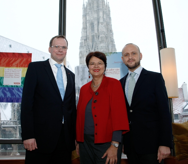 v.li.n.re.: Dr. Andreas Bierwirth, Vbgmin Renate Brauner und Norbert Kettner
