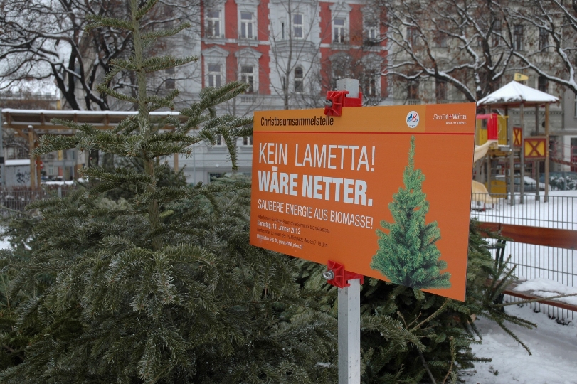 Christbaumsammelstellen in ganz Wien