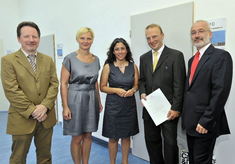 v.li.n.re.: Norbert Pelzer, StRin Sandra Frauenberger, Vbgmin Mag.a Maria Vassilakou, Mag. Bernd Vogl und Dr. Erich Hechtner