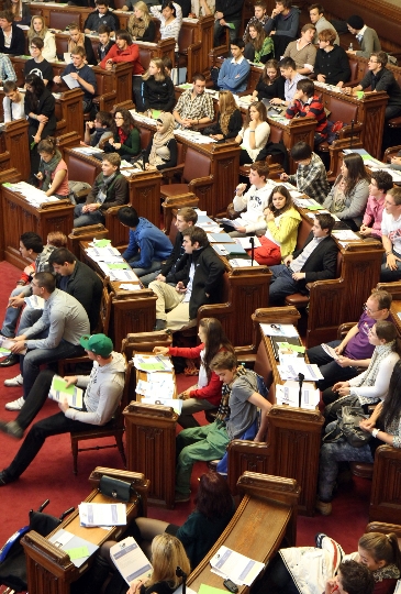 SchülerInnenparlament tagt am 30. Mai 2012 im Gemeinderatssitzungssaal des Wiener Rathauses
