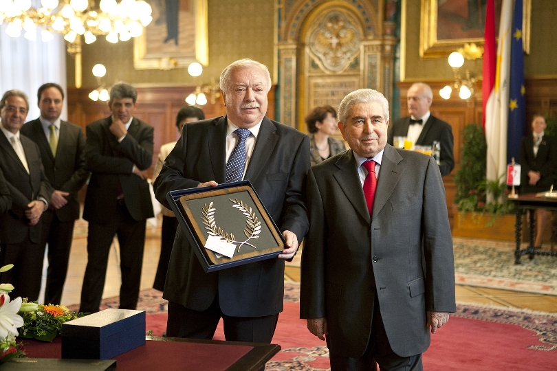 Bürgermeister Michael Häupl und der Staatspräsident der Republik Zypern, Demetris Christofias, im Wiener Rathaus