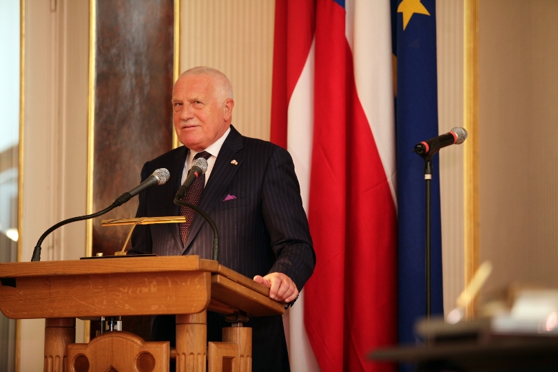Tschechiens Staatspräsident Vaclav Klaus im Wiener Rathaus 