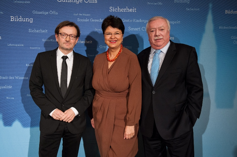 von links nach rechts: Gerhard Hirczi, Geschäftsführer der Wirtschaftsagentur Wien, Vizebürgermeisterin Renate Brauner, Bürgermeister Michael Häupl