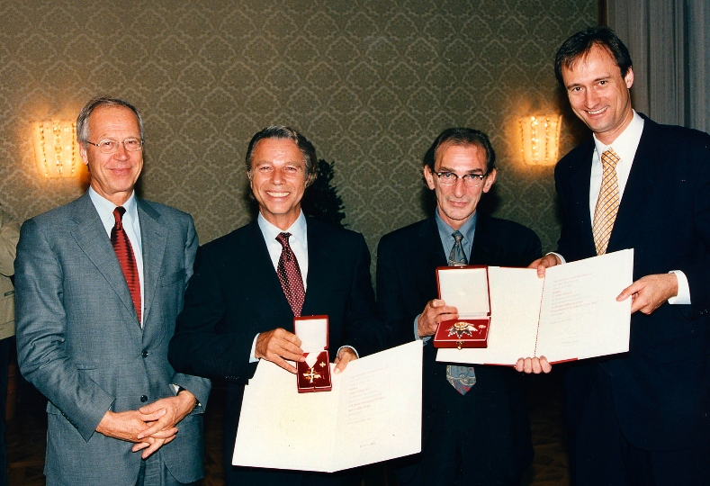 v.li.n.re.: StR. Dr. Peter Marboe, Adi Hirschal, Ludwig Hirsch und StR. Dr. Andreas Mailath-Pokorny