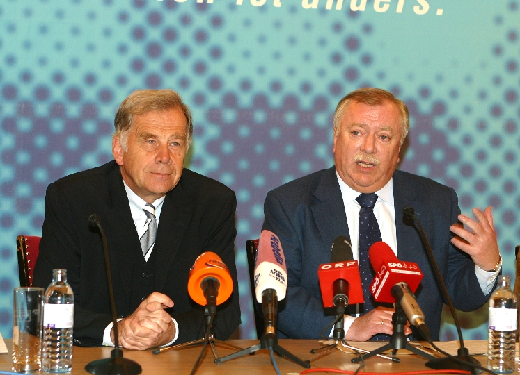 Bgm. Dr. Michael Häupl und DDr. Bernhard Görg bei der Pressekonferenz
