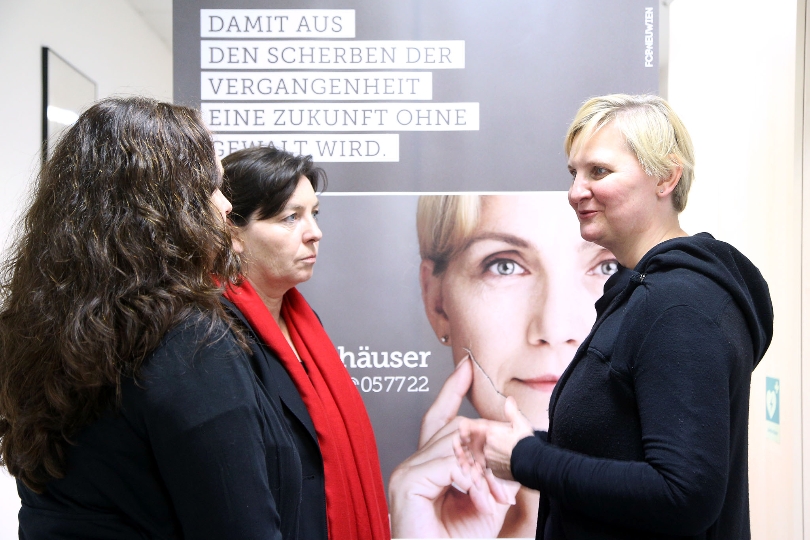 Pressekonferenz "Zukunft ohne Gewalt" mit StRin Sandra Frauenberger, GRin Martina Ludwig-Faymann und Wiener Frauenhäuser-GFin Andrea Brem