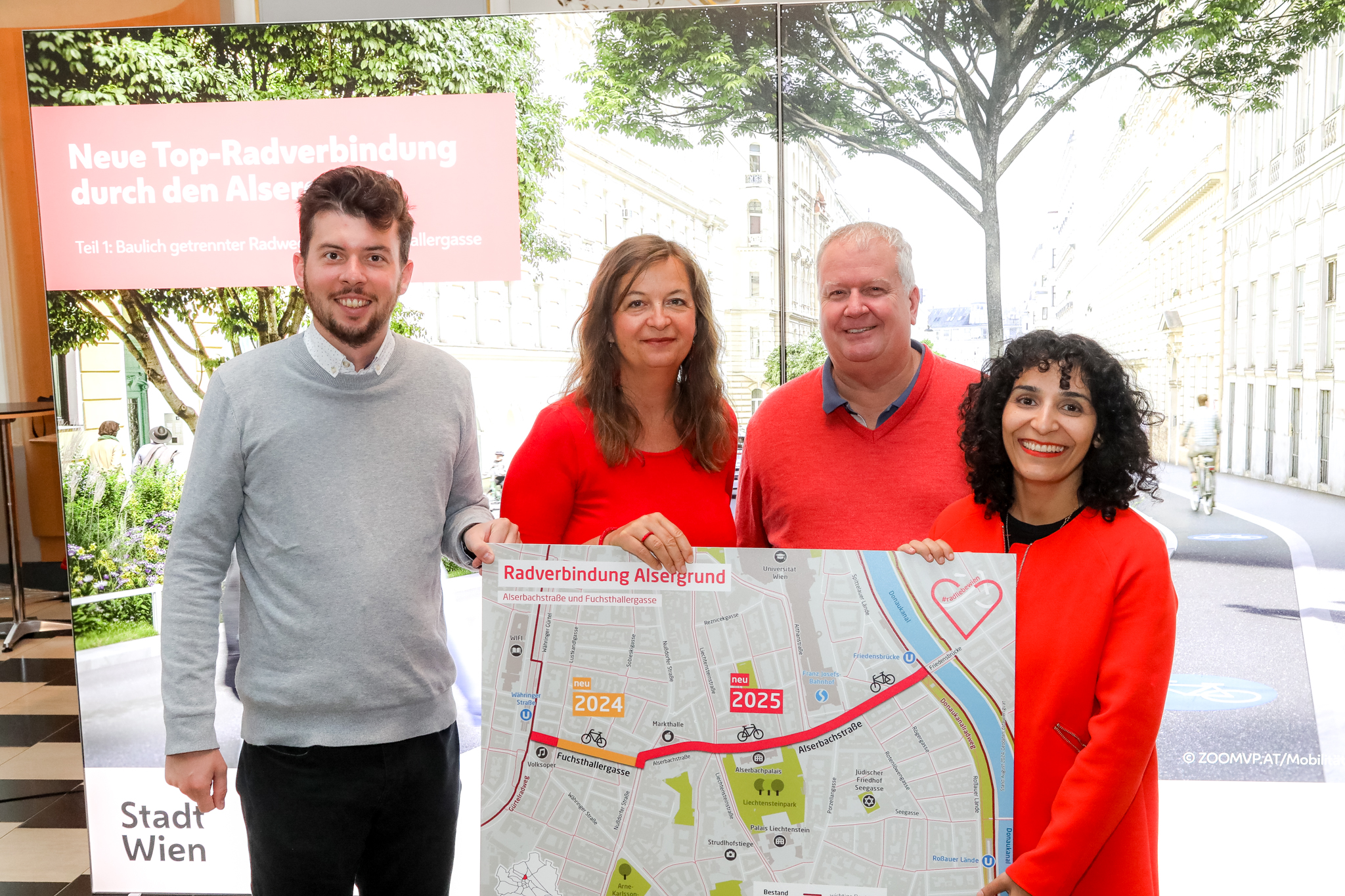 . SIMA AHMAD Iniziario per la connessione di top bici lungo Alserbachstrasse e Fuchsthallergasse .