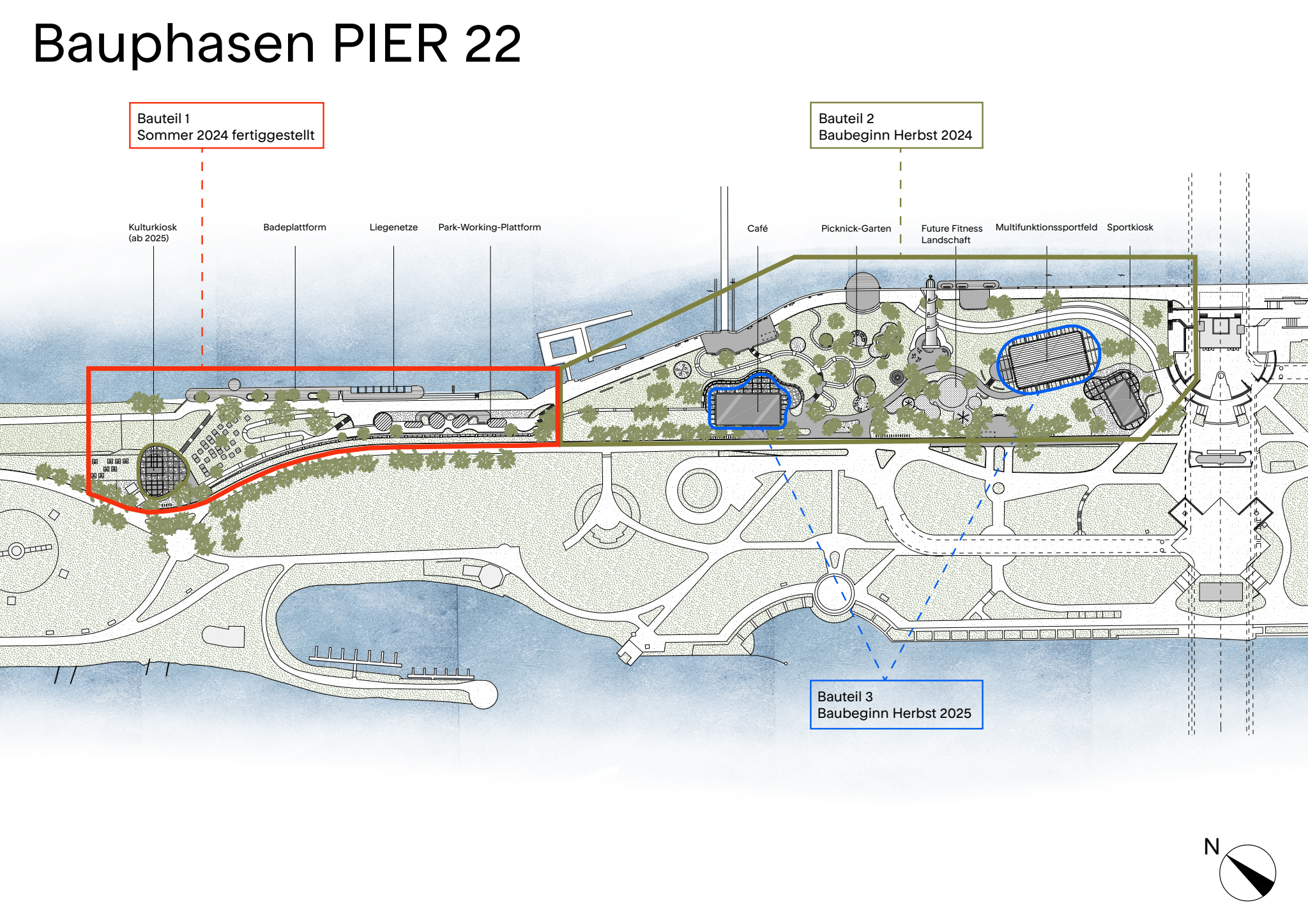 . Pier 22 Inizia per la progettazione della seconda sezione del paradiso per il tempo libero del nuovo Danubio .