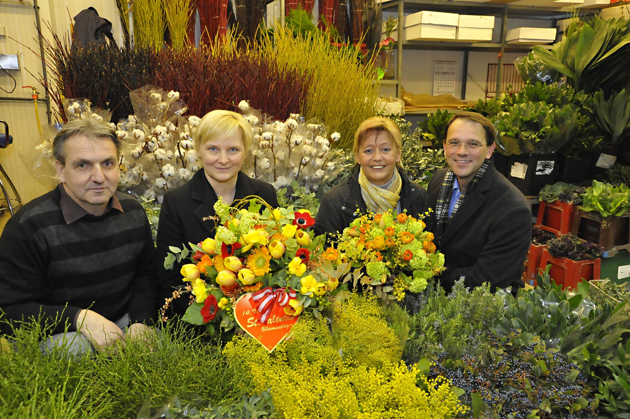 . Nel giorno di San Valentino Frauenberger ha visitato il mercato all'ingrosso dei fiori di Vienna .